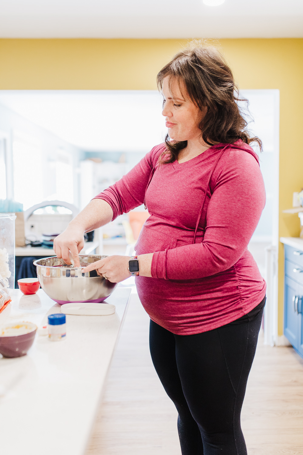 Pregnant woman preparing meals